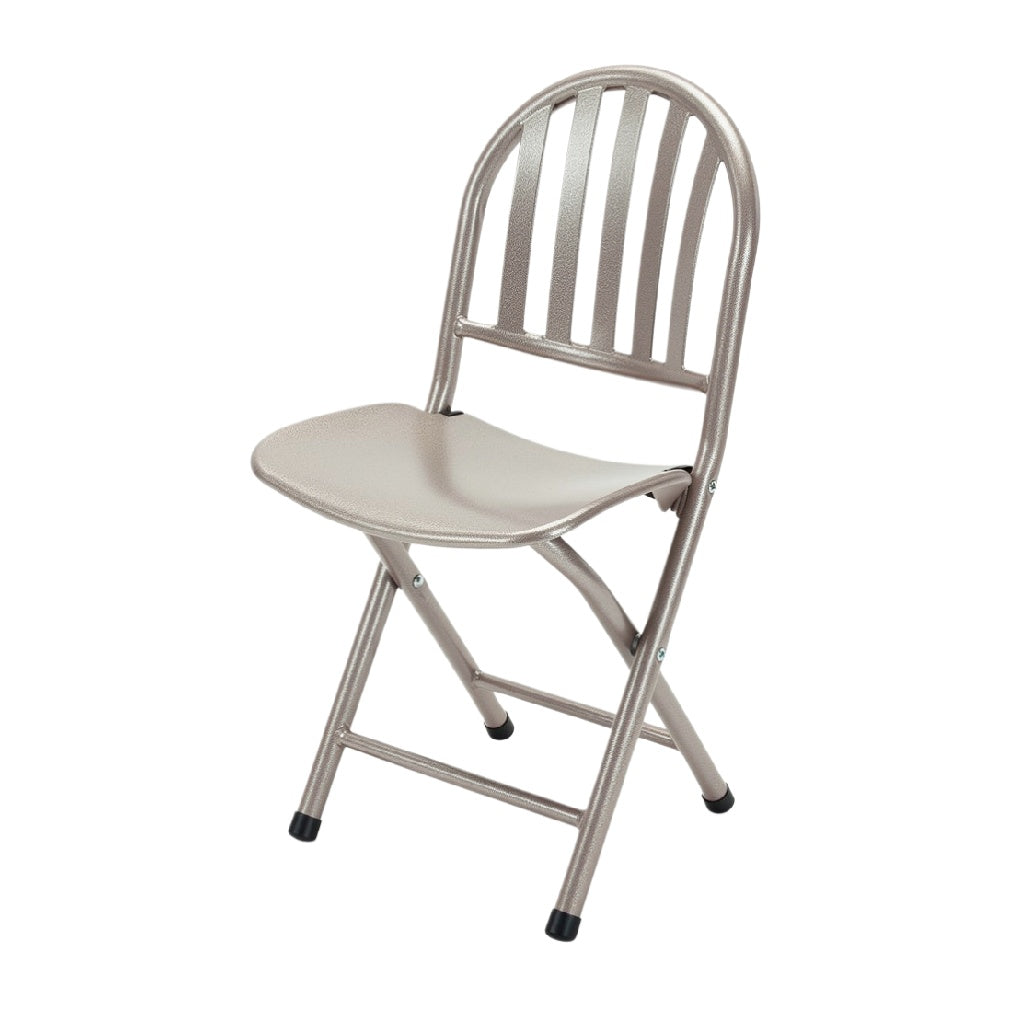 Título: Silla Plegable de Metal con Respaldo, Diseño Compacto y Duradero